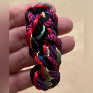Leather Shop Braided Colorful Pony Tail Holder Hair Accessory